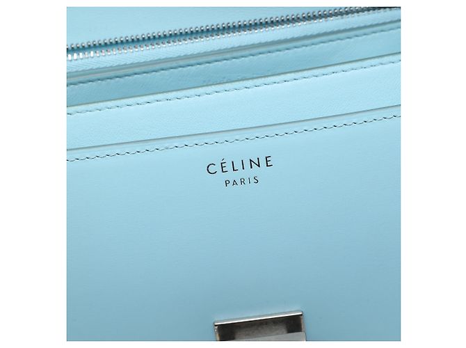 Céline Celine Blue Medium Calfskin Classic Box Blu chiaro - vista 5