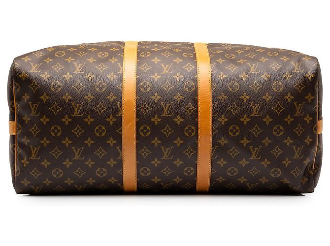 Louis Vuitton Brown Monogram Keepall Bandouliere 55 Castaño - vista 3