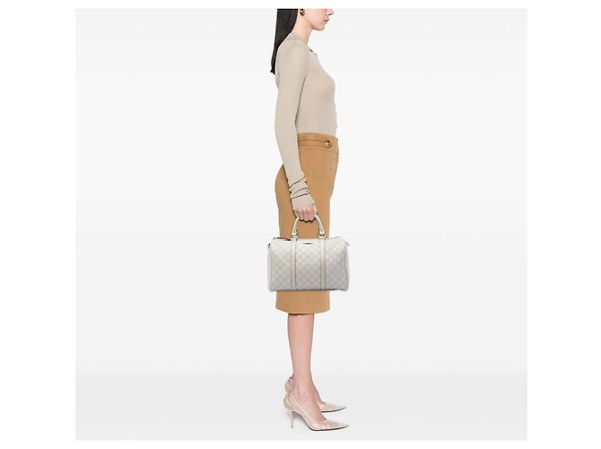 Bolsa Boston Gucci White Medium Guccissima Joy Branco - vista 6