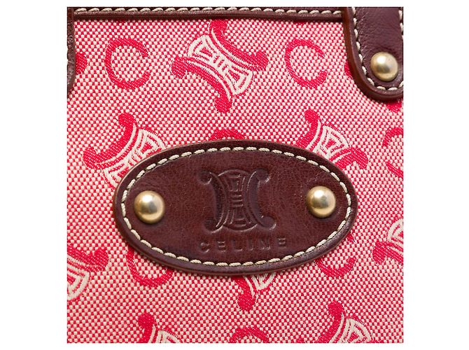 Céline Celine Red C Macadam Canvas Handbag - view 4