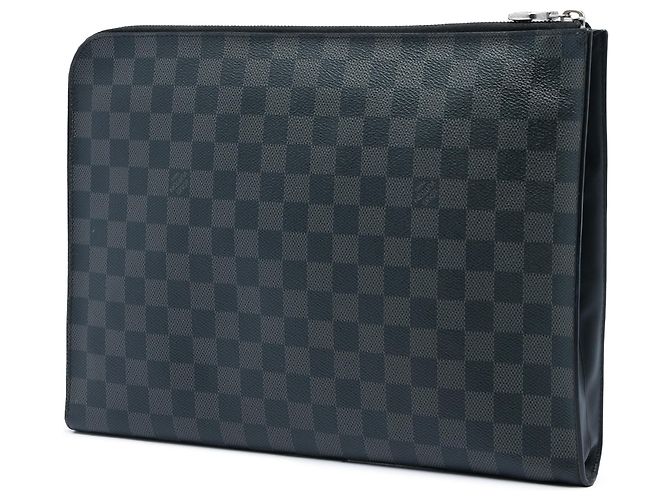 Louis Vuitton Black Damier Graphite Pochette Jour GM Negro - vista 2