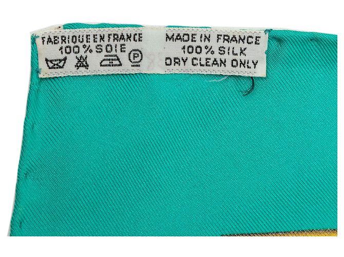 Lenço de seda Hermès Blue Les Tuileries 90 Azul Turquesa - vista 2
