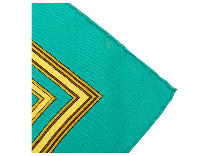 Lenço de seda Hermès Blue Les Tuileries 90 Azul Turquesa - vista 8