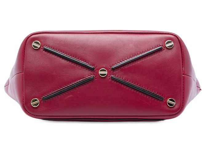 Borsa Valentino Rockstud Demilune in pelle rossa Rosso Bordò - vista 3