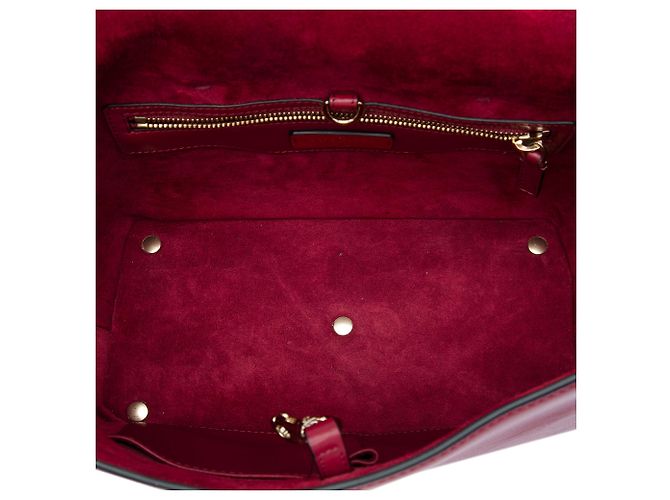 Borsa Valentino Rockstud Demilune in pelle rossa Rosso Bordò - vista 4