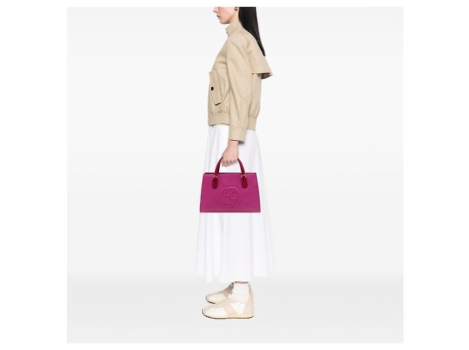 Gucci Soho Satchel aus Leder in Rosa, Größe Medium Pink - Ansicht 6