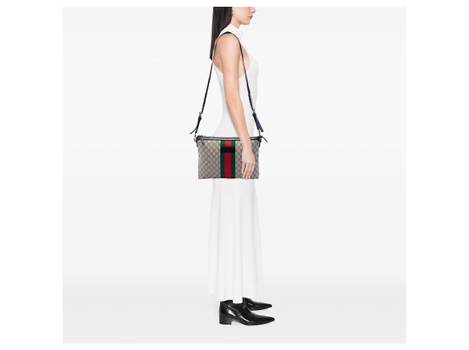 Gucci Beige GG Supreme Web Crossbody - vista 6