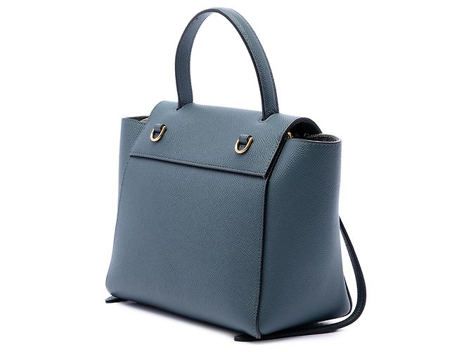 Belt Bag Céline Borsa Cintura Celine Nano in Pelle di Vitello Grana Blu - vista 2