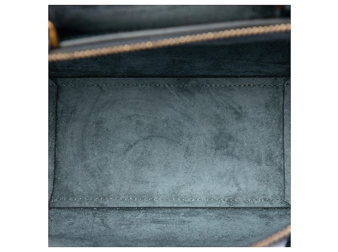 Belt Bag Céline Borsa Cintura Celine Nano in Pelle di Vitello Grana Blu - vista 4