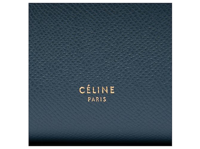 Belt Bag Céline Borsa Cintura Celine Nano in Pelle di Vitello Grana Blu - vista 5