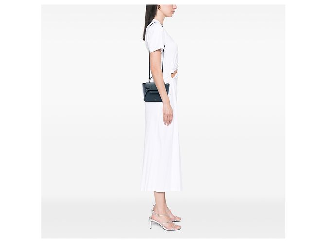 Belt Bag Céline Borsa Cintura Celine Nano in Pelle di Vitello Grana Blu - vista 6