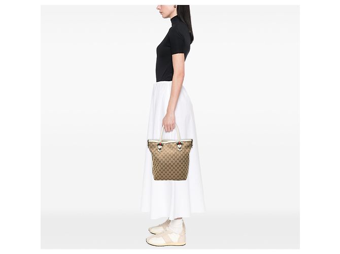 Borsa Tote Gucci Beige GG Canvas Web Match Ball - vista 6
