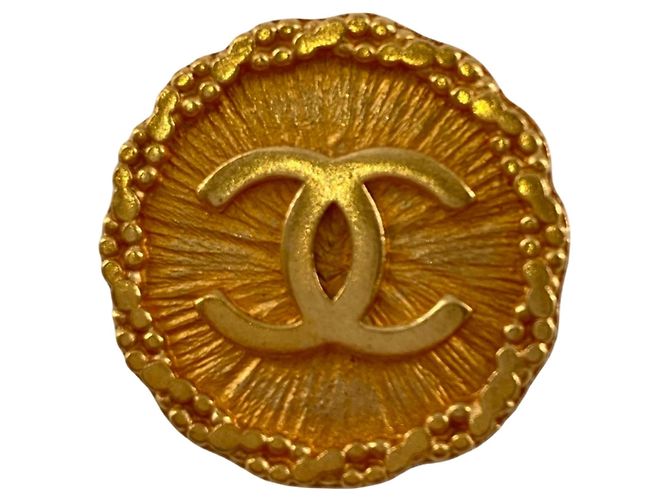 Chanel Gold CC vergoldete Sunburst runde Clip-On Ohrringe Golden - Ansicht 6
