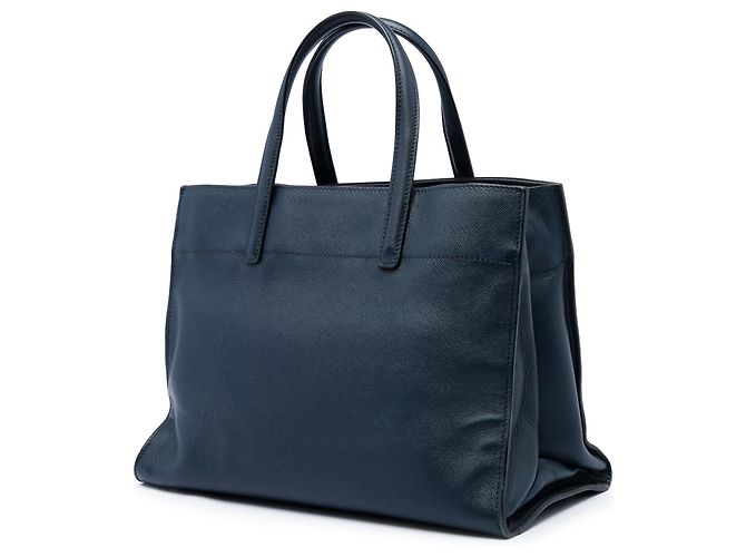 Saco Tote Prada Blue Saffiano Soft Triple Pocket Azul Azul marinho - vista 2