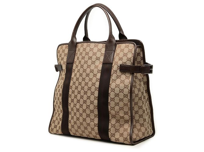 Tote Gucci in tela GG beige - vista 2