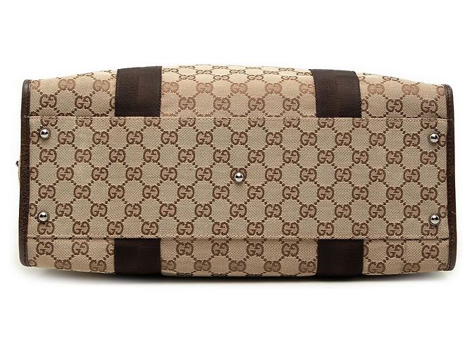 Tote Gucci in tela GG beige - vista 3