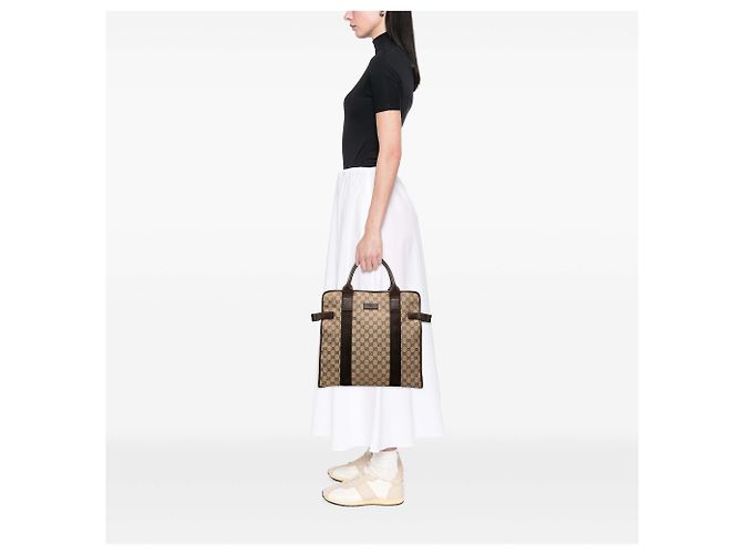 Tote Gucci in tela GG beige - vista 6