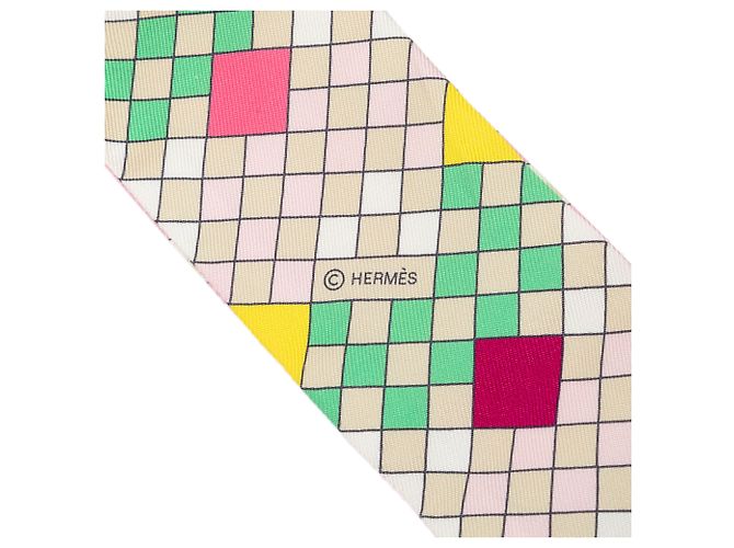 Hermès Pink Colliers De Chiens Remix Twilly Silk Scarf - Ansicht 3