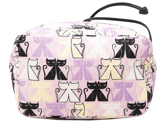 Bolso saco Miu Miu de lona morada con estampado de gatos Púrpura - vista 3