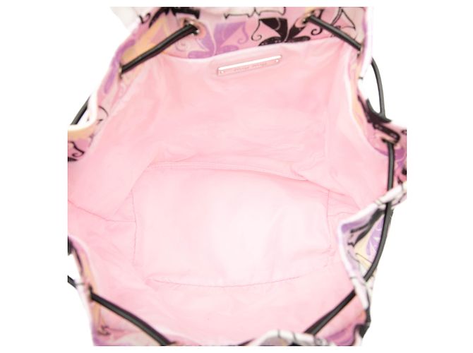 Bolso saco Miu Miu de lona morada con estampado de gatos Púrpura - vista 4