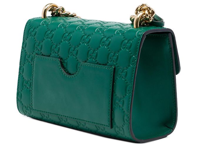 Gucci Green Small Guccissima Padlock Crossbody Verde - vista 2