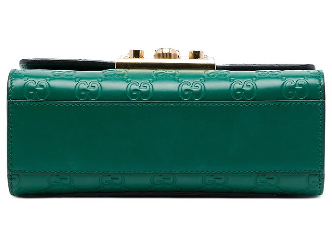 Gucci Green Small Guccissima Padlock Crossbody Verde - vista 3