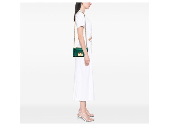 Gucci Green Small Guccissima Padlock Crossbody Verde - vista 6
