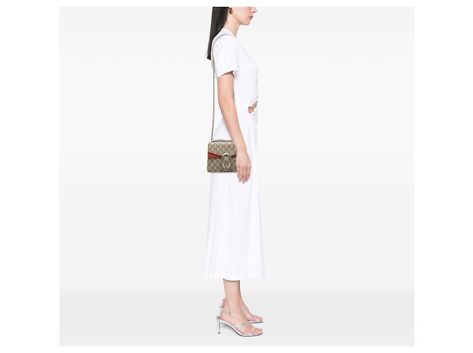 Gucci Beige Small GG Supreme Dionysus Crossbody - vista 9