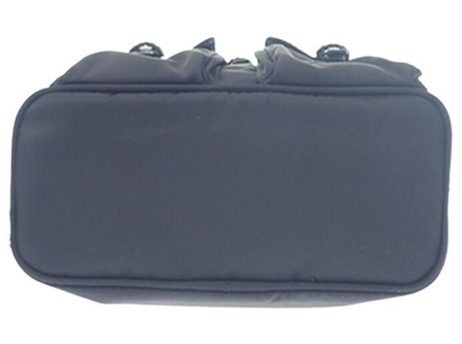 Prada Black Mini Saffiano Trimmed Tessuto Drawstring Vela Backpack - view 3