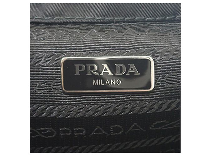 Prada Black Mini Saffiano Trimmed Tessuto Drawstring Vela Backpack - view 8