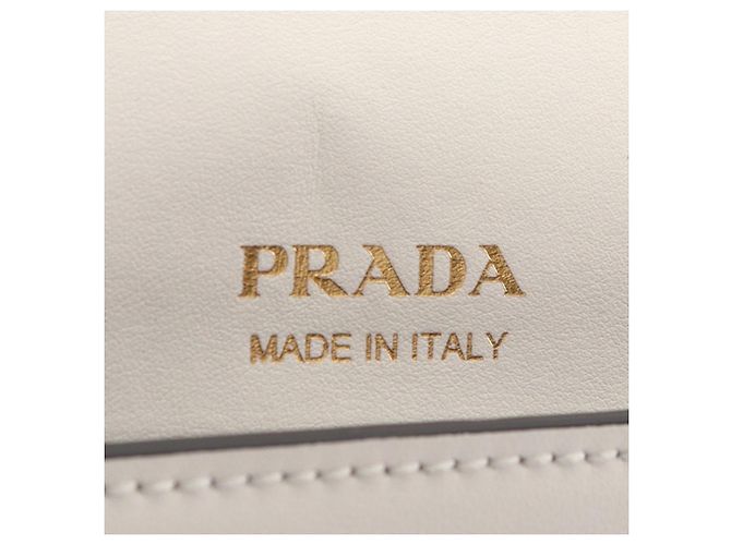 Prada White City Calf Turn Lock Crossbody Weiß Aus weiß - Ansicht 4