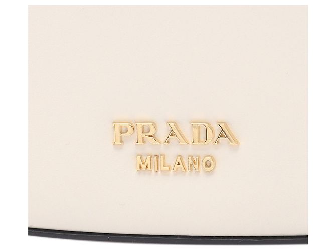 Prada White City Calf Turn Lock Crossbody Weiß Aus weiß - Ansicht 5