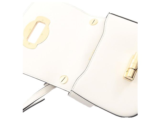 Prada White City Calf Turn Lock Crossbody Weiß Aus weiß - Ansicht 9
