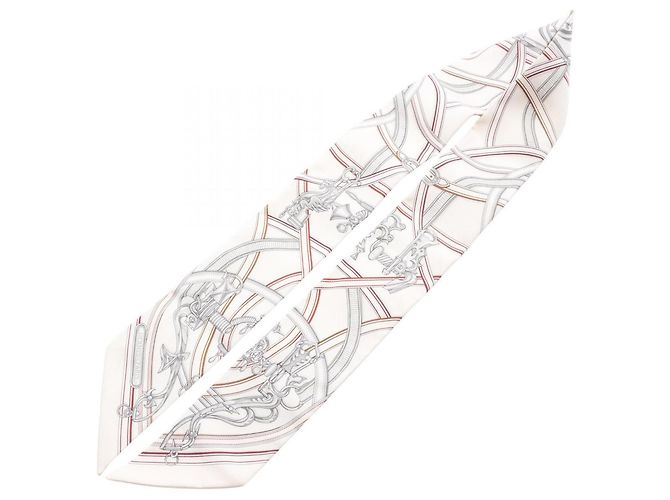 Hermès Pañuelo de seda Hermes Twilly HARNAIS LEGENDAIRE Blanco Multicolor - vista 2