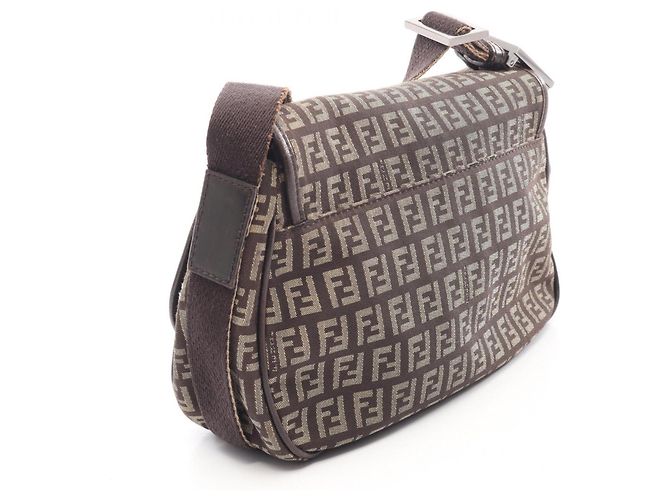 Fendi Zucchino Schultertasche Braun Beige - Ansicht 2