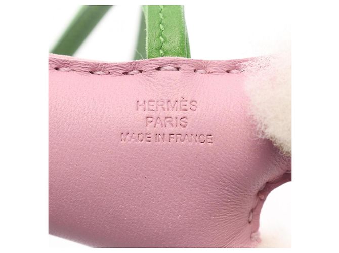 Charm para bolsa Hermès Buddy Rosa e Verde - vista 3