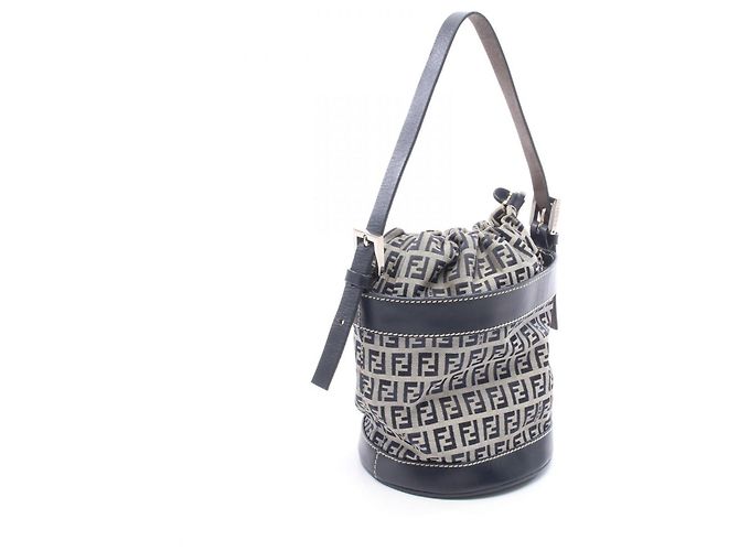 Borsa a tracolla Fendi Zucchino Marrone Blu navy - vista 2