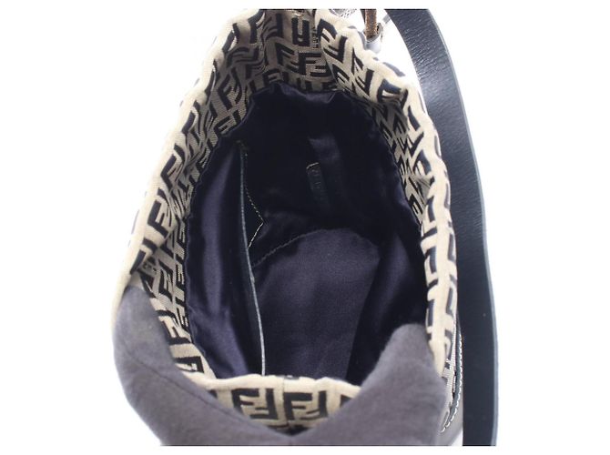Borsa a tracolla Fendi Zucchino Marrone Blu navy - vista 3