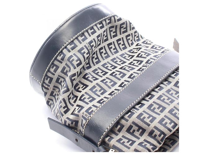 Borsa a tracolla Fendi Zucchino Marrone Blu navy - vista 5