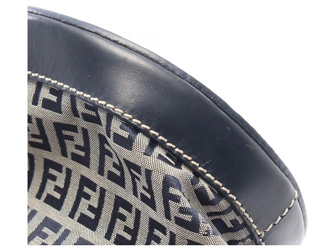 Borsa a tracolla Fendi Zucchino Marrone Blu navy - vista 6