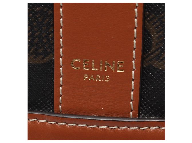 Céline Celine Triomphe Medium Bucket Shoulder Bag Brown - view 4