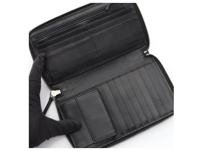 Portafoglio lungo rotondo Gucci Microguccissima Nero - vista 3