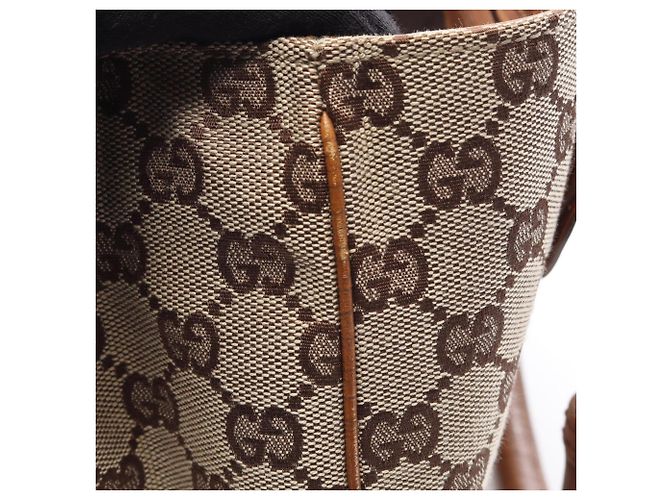 Gucci Bamboo GG Canvas Tote Bag Braun Beige - Ansicht 12
