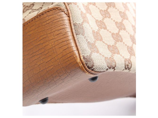 Gucci Bamboo GG Canvas Tote Bag Braun Beige - Ansicht 5