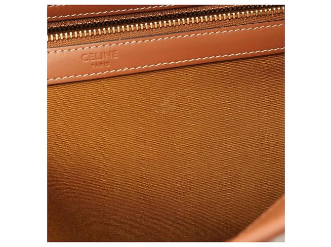 Céline Sac Cabas Triomphe Medium Celine Marron Blanc Beige - vue 12