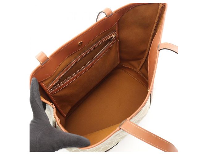 Céline Sac Cabas Triomphe Medium Celine Marron Blanc Beige - vue 3