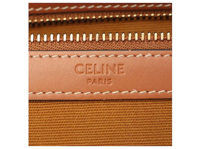 Céline Sac Cabas Triomphe Medium Celine Marron Blanc Beige - vue 4
