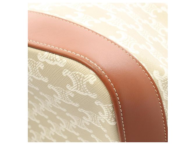 Céline Sac Cabas Triomphe Medium Celine Marron Blanc Beige - vue 9