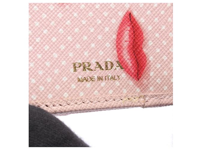 Portafoglio tri-fold Prada Saffiano Bocche Rosa - vista 5