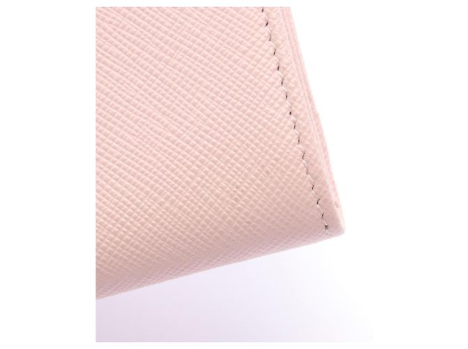 Portafoglio tri-fold Prada Saffiano Bocche Rosa - vista 6